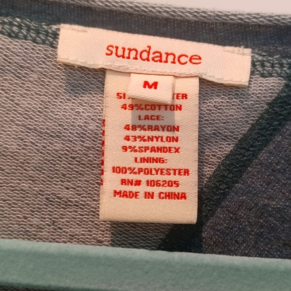 SUNDANCE BOHEMIAN COTTON & FLORAL LACE TUNIC TOP! - Picture 3 of 5